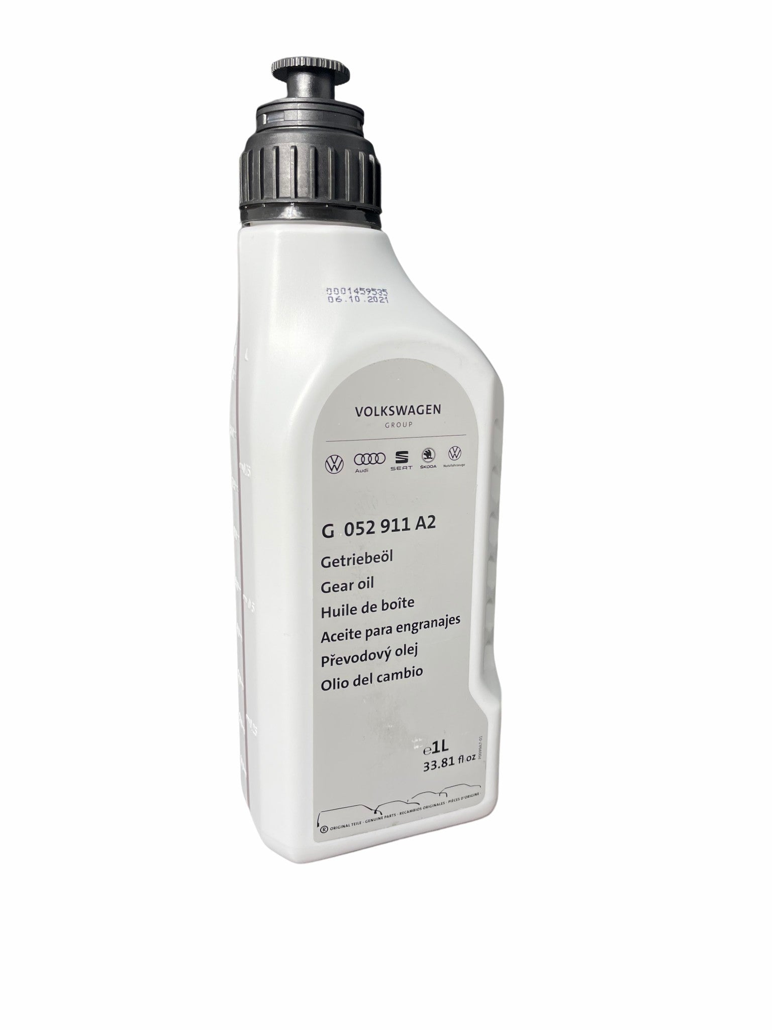 Brand newVolkswagen Audi Group (VAG) OEM part number for a high-performance, fully synthetic manual transmission fluid and axle gear oil-G 052 911 A2